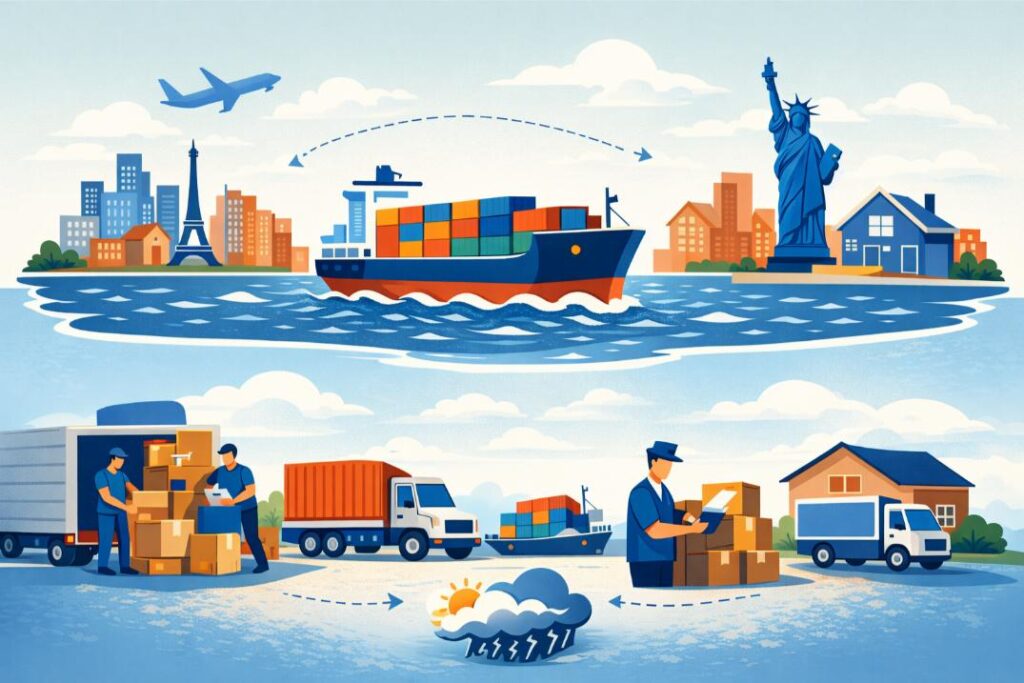 demenagement international bateau